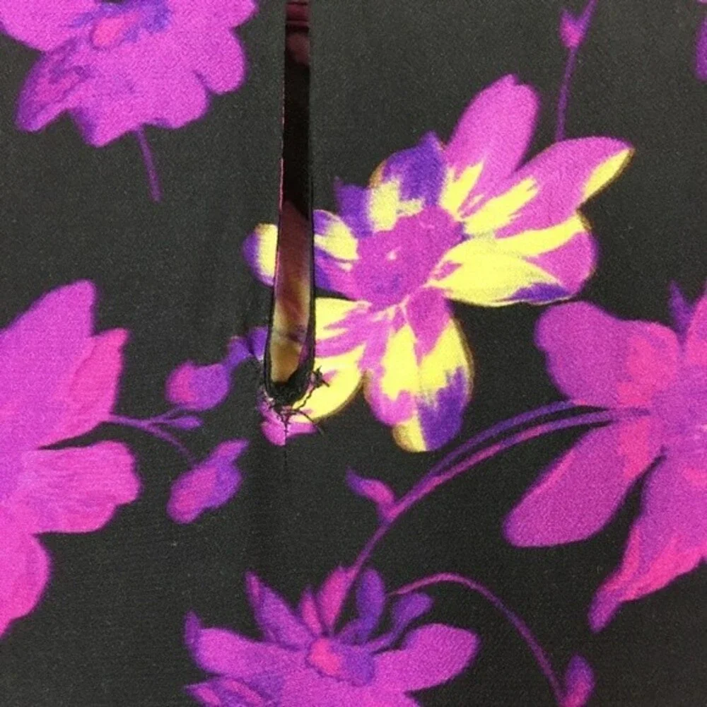 MAJE Ruched Floral Print Crepe Mini Dress Size S